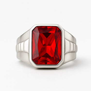 Imperial Ring 950 Silver - Ruby Zircon